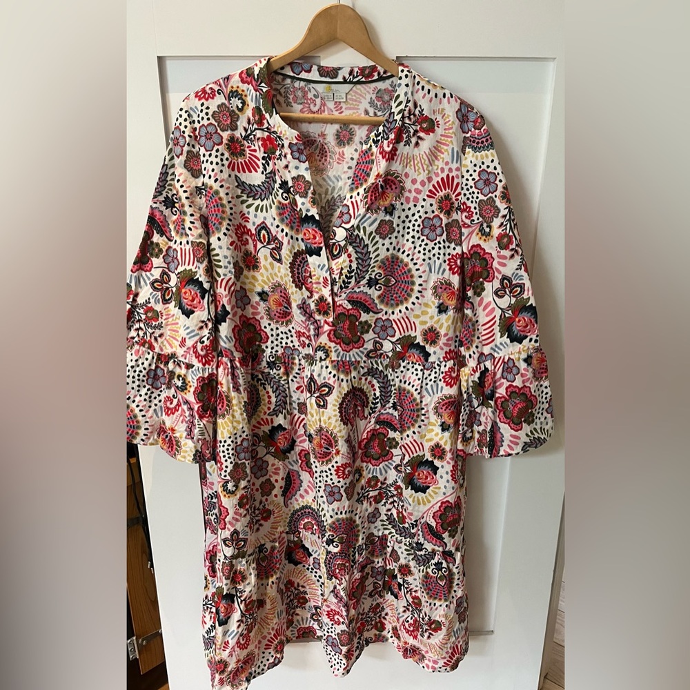 Boden Boden 100% Linen Floral Tunic Dress.
